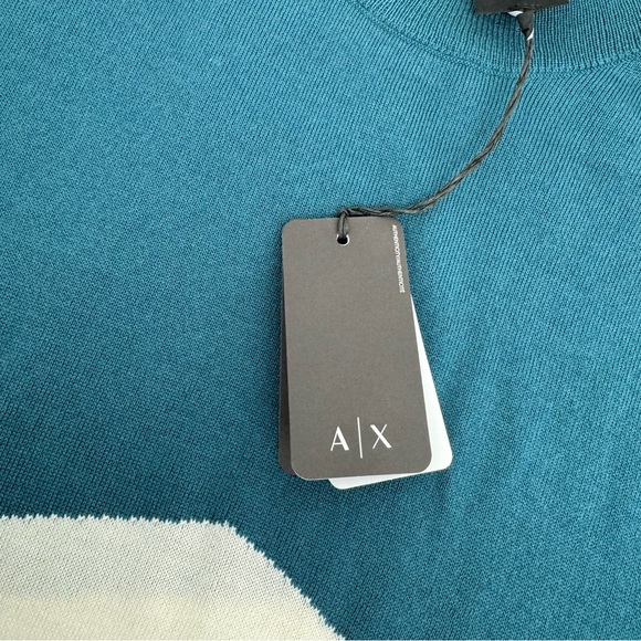 NWT Armani Exchange Wool Blend Pullover Sweater Men’s Size M Blue/White $110 - Picture 8 of 15